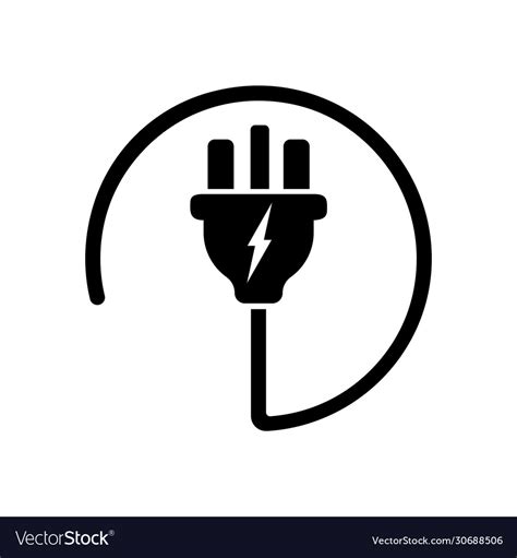 Power Plug Or Uk Electric Plug Electricity Symbol Vector Image
