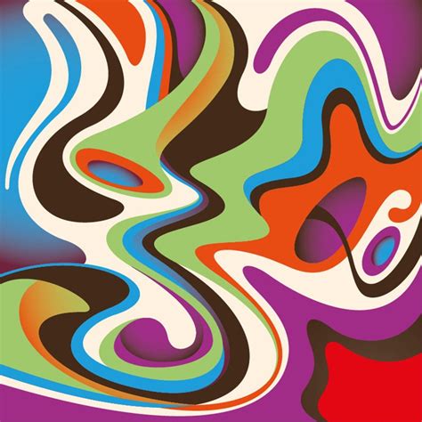 Abstract Colorful Curved Waves Background Vector