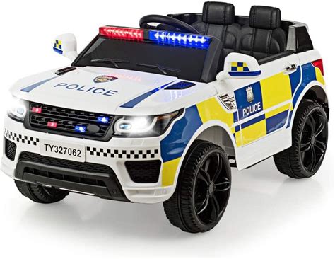 A Toy Police Car Is Shown On A White Background