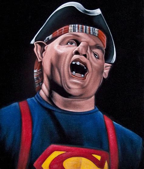 The mask looks slightly like sloth from the goonies, but just a bit. Sloth from "The Goonies" | Velvet painting, Goonies, Sloth