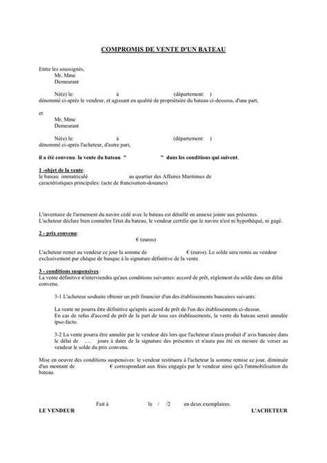 Compromis De Vente D Un Bateau DOC PDF Page Sur