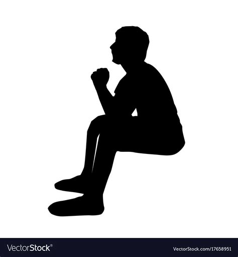 Man Sit On Couch Silhouette Royalty Free Vector Image