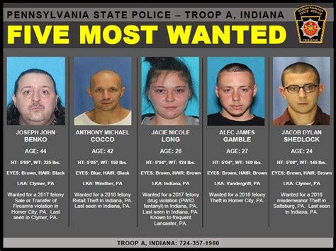 Police Seek Five Most Wanted Fugitives News