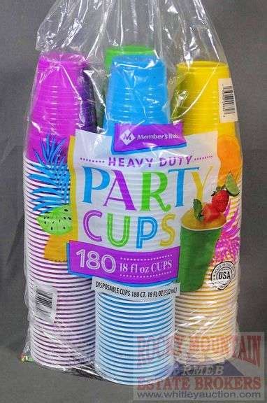 New 180 Count Members Mark Heavy Duty 18 Ounce Party Cups Rocky