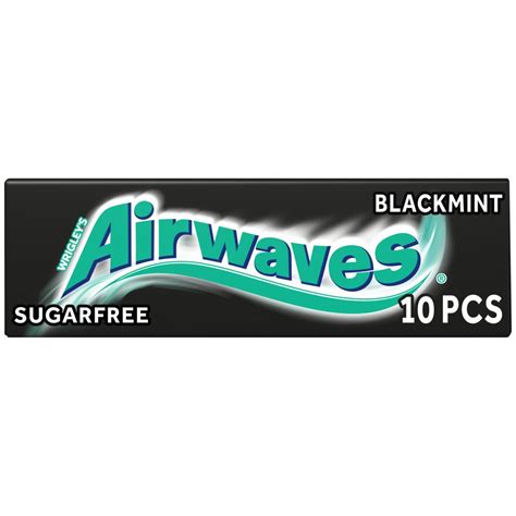 Airwaves Black Mint Flavour Sugarfree Chewing Gum 10 Pieces Bb Foodservice