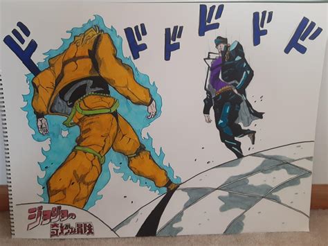 My Drawing Of The Jotaro Vs Dio Fight Scene No One Requested This