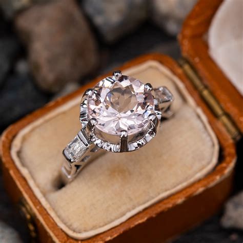 2.5 Carat Morganite Engagement Ring Vintage Buttercup Mounting