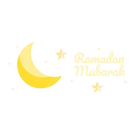 Ramadan Mubarak Con Luna Amarilla Y Estrellas Png Ramadán Mubarak