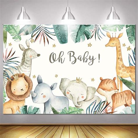 Baby Shower Backdrop Jungle Baby Shower Background 7x5ft