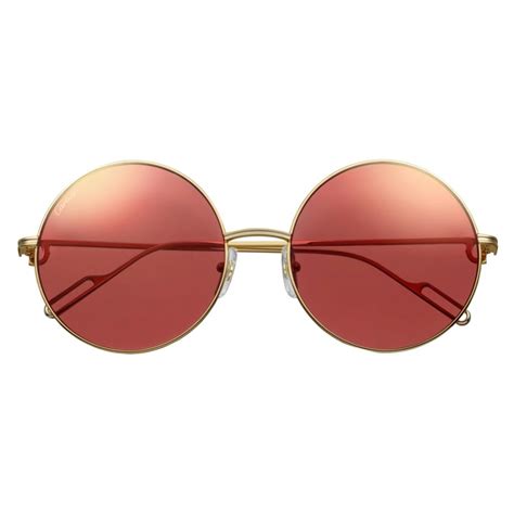 Build your forever wardrobe with farfetch & choose ✈ express delivery at checkout. Cartier - Round - Metal Champagne Cyclamen Flash Gold - Première de Cartier - Sunglasses ...