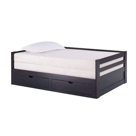 Alaterre Furniture Jasper Espresso Twin To King Extending Day Bed With Storage Drawers Ajjp10p0