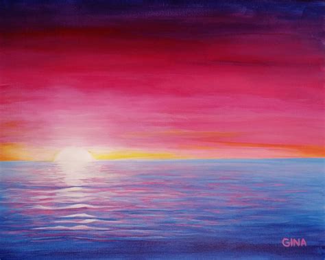 Pink Sunset Abstract Artwork Painting Pink Sunset