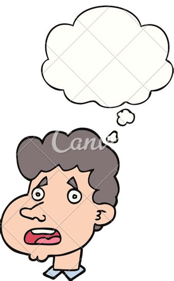 Cartoon Shocked Man And Thought Bubble 素材 Canva可画