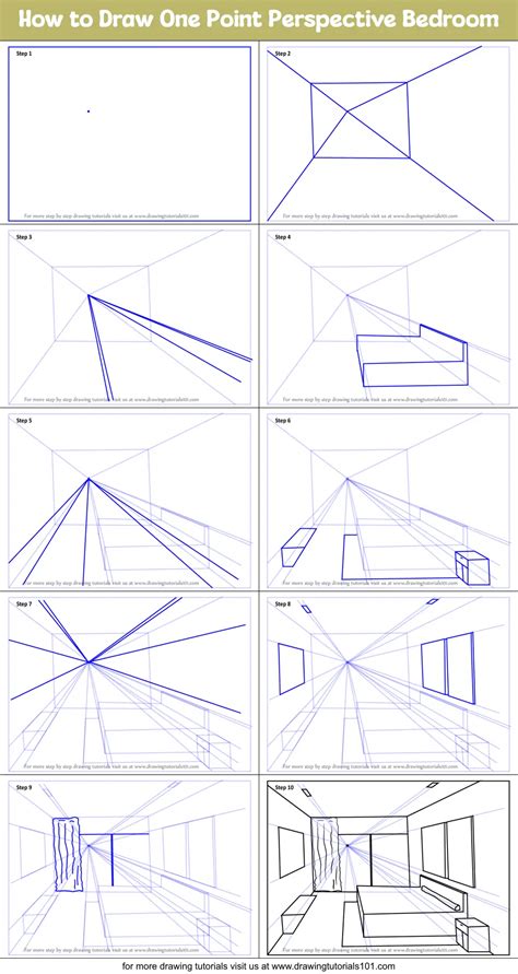 How To Draw One Point Perspective Room Printable Step By Step Drawing