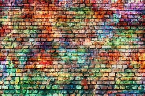 Colorful Brick Wall Graffiti Backdrop Newborn Baby Colleague Etsy