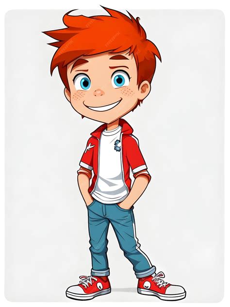 Premium Ai Image Cartoon Boy 2d Design Image With White Background