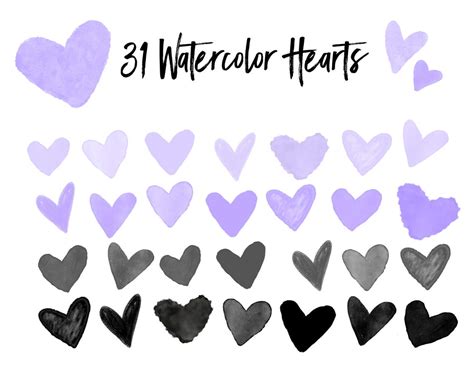 Lilac Clipart Hearts Light Purple Heart Clip Art Purple And Gray