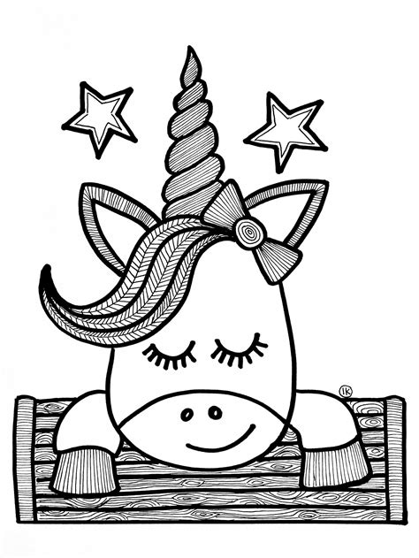 Eenhoorn Unicorn Kleurplaat Makkelijk