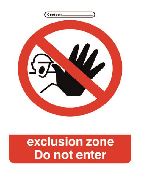 exclusion zone signage category
