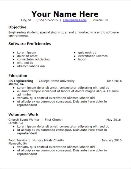 Cv examples see perfect cv examples that get you jobs. Objective Skills Education Volunteer No Experience Resume ...