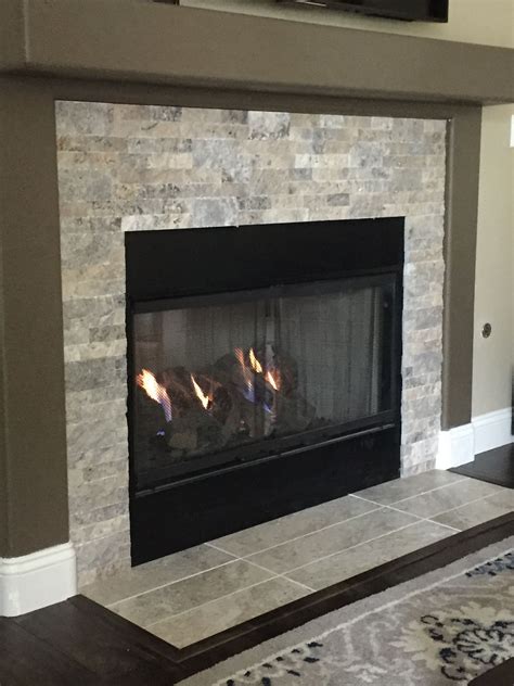 Beautiful Natural Stone And Porcelain Hearth Fireplace Fireplace