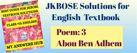 Abou Ben Adhem Class 7th English Poem 3 Tulip Series English Class