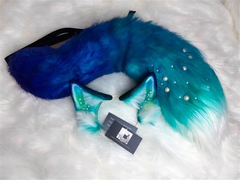 Ocean Faux Fur Fox Ears And Tail Fox Ears And Tail Cat Ears And Tail