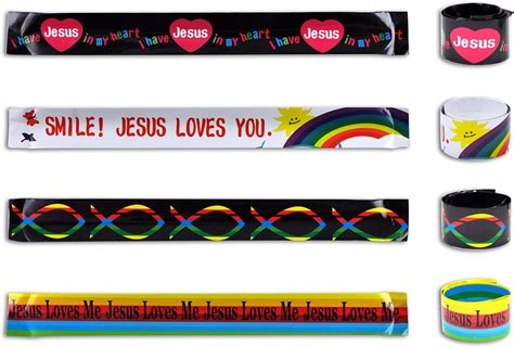 Religious Inspirational Message Slap Bracelets 12 Pack