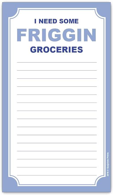 Guajolote Prints Funny Magnetic Grocery List 425 X 75