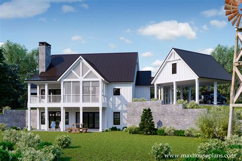 What's more, a walkout basement affords homeowners an extra level furthermore, if your hilly lot overlooks scenic beauty, a walkout basement can help you enjoy the priceless view. Modern Farmhouse House Plan - Max Fulbright Designs