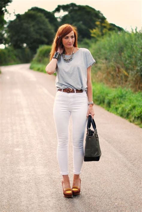 45 Elegant White Jeans Outfits For You Her Canvas White Jeans Outfit Cute Outfits With