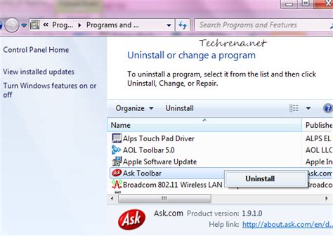 How To Uninstall Or Remove The Ask Toolbar Techrena