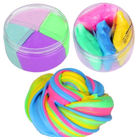 4pcslot Dynamic Fluffy Slime Plastic Clay Light Clay Colorful Modeling