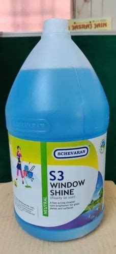 Plastic Schevaran S3 Window Shine Glass Cleaner Liquid 5 L Packaging