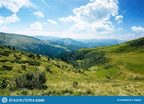 Carpathian Mountain Landscape On A Bright Forenoon Stock Photo Image