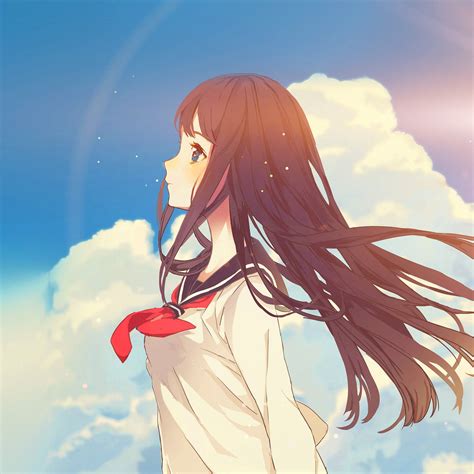 Cute Girl Illustration Anime Sky Flare Ipad Air Wallpapers Free Download