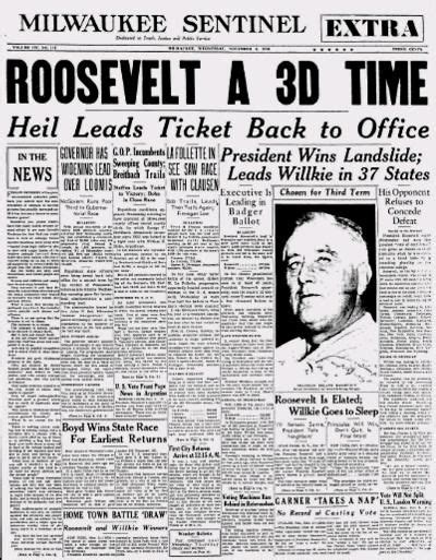 Fdr Re Elected For A Third Term In 1940 Pdx Retro