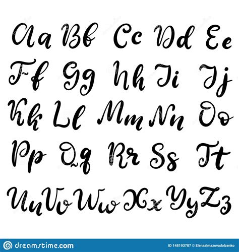 Hand Drawn Lettering Font Alphabet Stock Vector