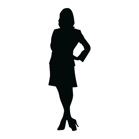 A Business Woman Vector Silhouette A Girl Vector Isolated On A White