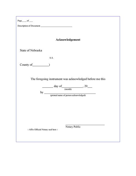 Printable Notary Form