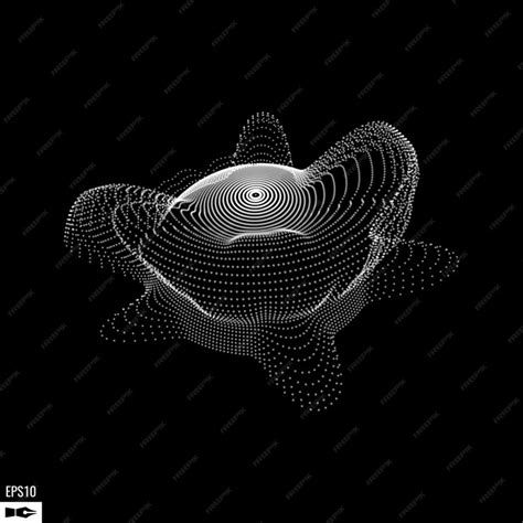 Premium Vector Abstract 3d Illuminated Distorted Mesh Sphere Neon