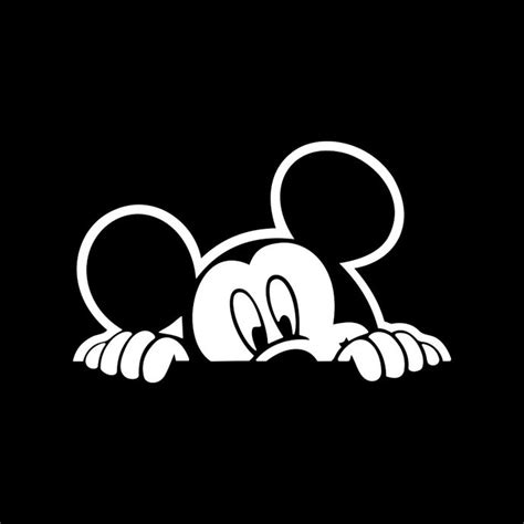 Peeking Mickey Mouse Disney Graphics Design By Vectordesign On Zibbet