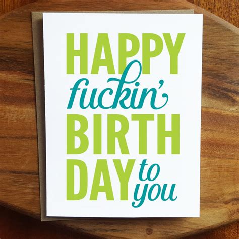 Funny Happy Birthday Card Happy Fcking Birthday Etsy
