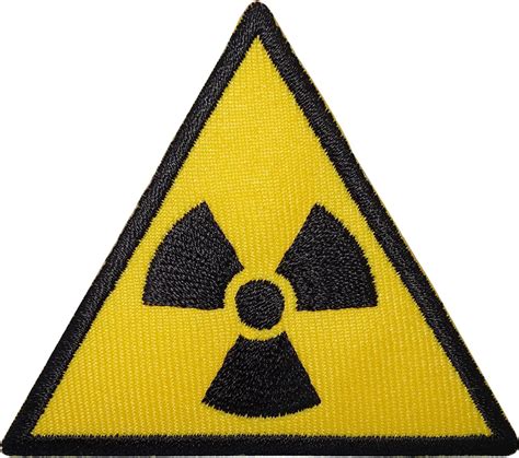 Radioactive Sign Embroidered Ironsew On Patch Radiation Symbol T Shirt