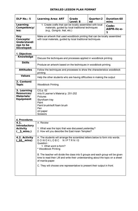 Lesson Plan In Mapeh Docx Detailed Lesson Plan In Mapeh Hot Sex Picture