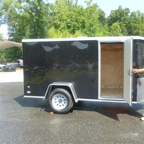 Covered Wagon Black 6 X 10 Enclosed Cargo Trailer W Ramp 3k New