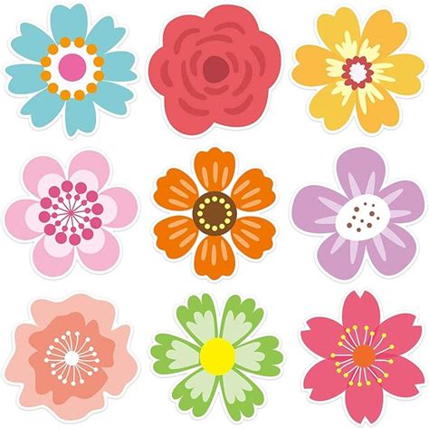 54 Pcs Flower Cutouts Spring Cut Outs For Party Classroom