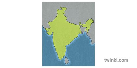 Blank Map Of India Ks2 Ver 2 Illustration Twinkl