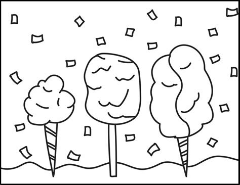 Cotton Candy Coloring Pages Roaring Spork