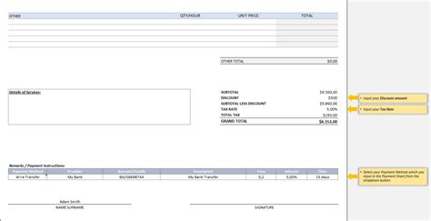 Onyx garage invoice system is easy to use yet grows with your business. Contractor Invoice Template | Database in Excel Template ...